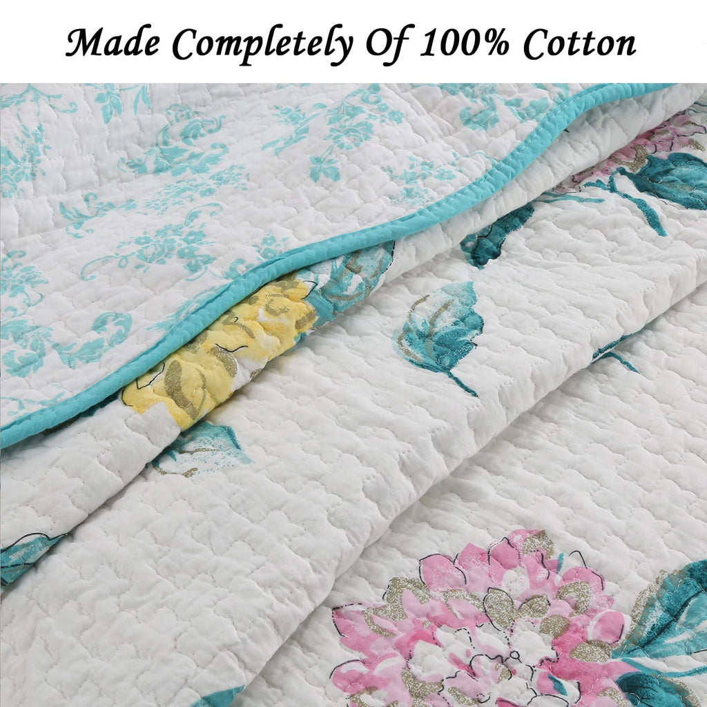 Queen Reversible Cotton Quilt Set R886