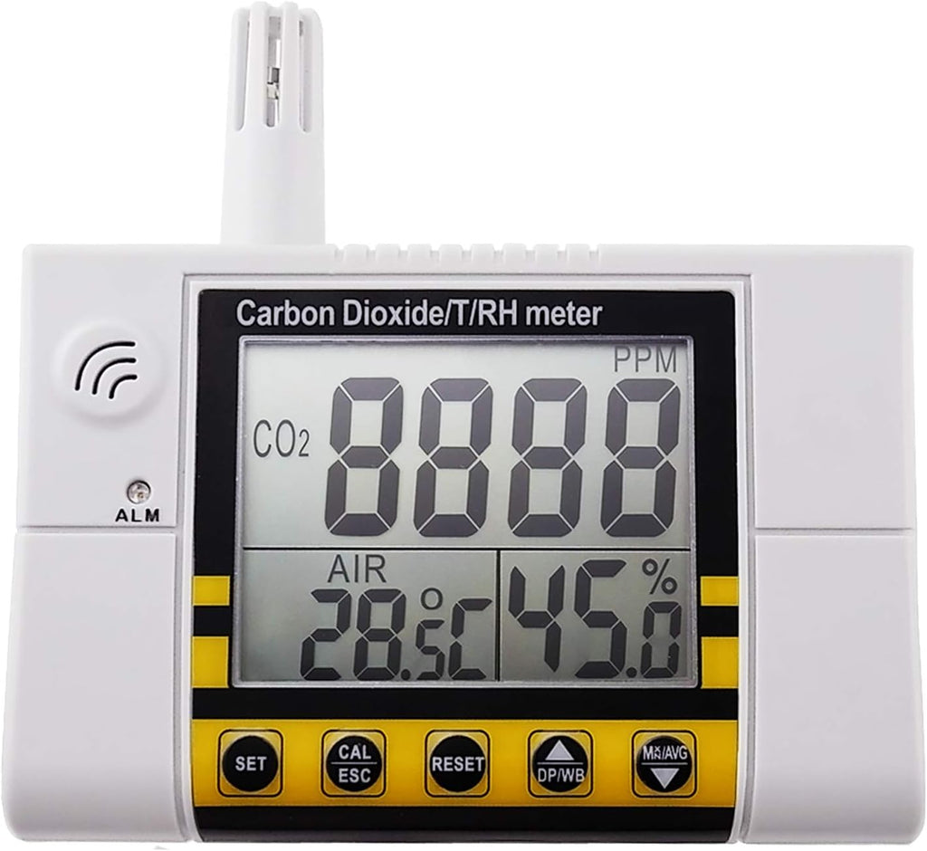 CO2 Detector Temperature Humidity 9999ppm NDIR Air Quality Monitor H8229