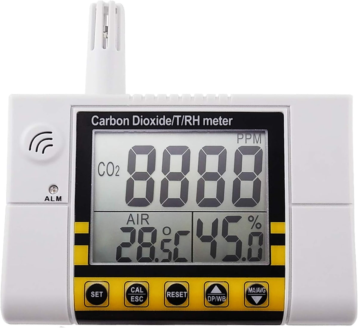 CO2 Detector Temperature Humidity 9999ppm NDIR Air Quality Monitor H8229