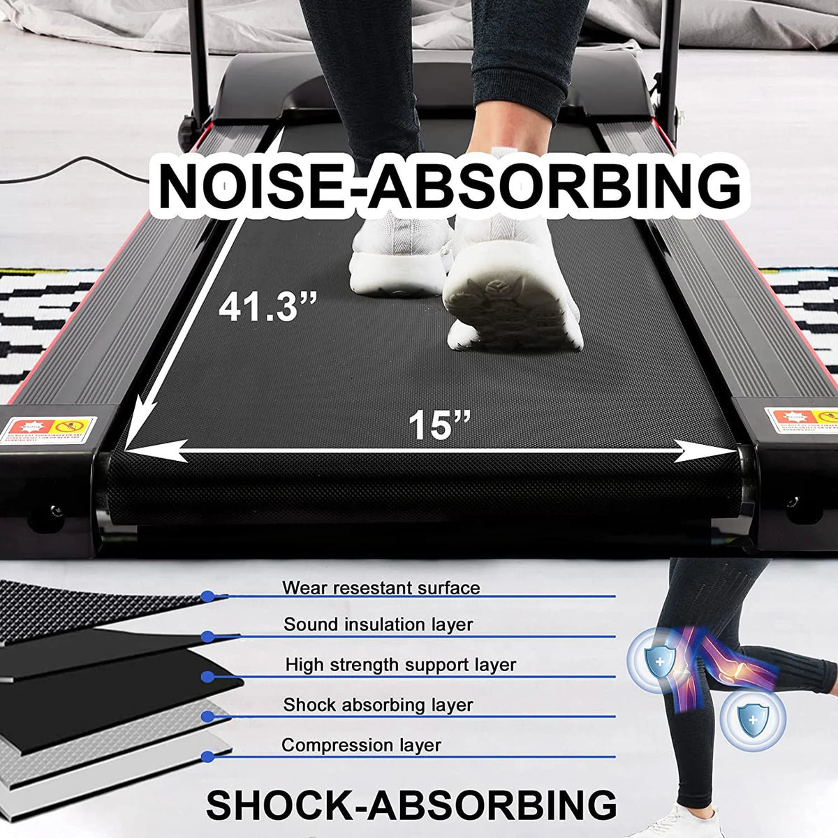 2.5HP Folding Incline Treadmill with Bluetooth Y910