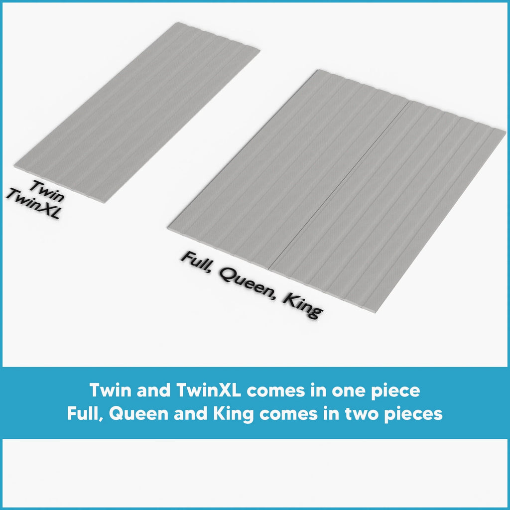 0.75” Vertical Mattress Support Wood Slats with Cover, Twin, Gray X388069