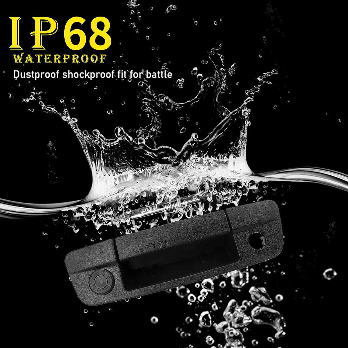 Black Rear Tailgate Handle Backup Camera Q78583