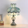 Blue Flower Decorative Table Lamp with Bead Curtain Y1822