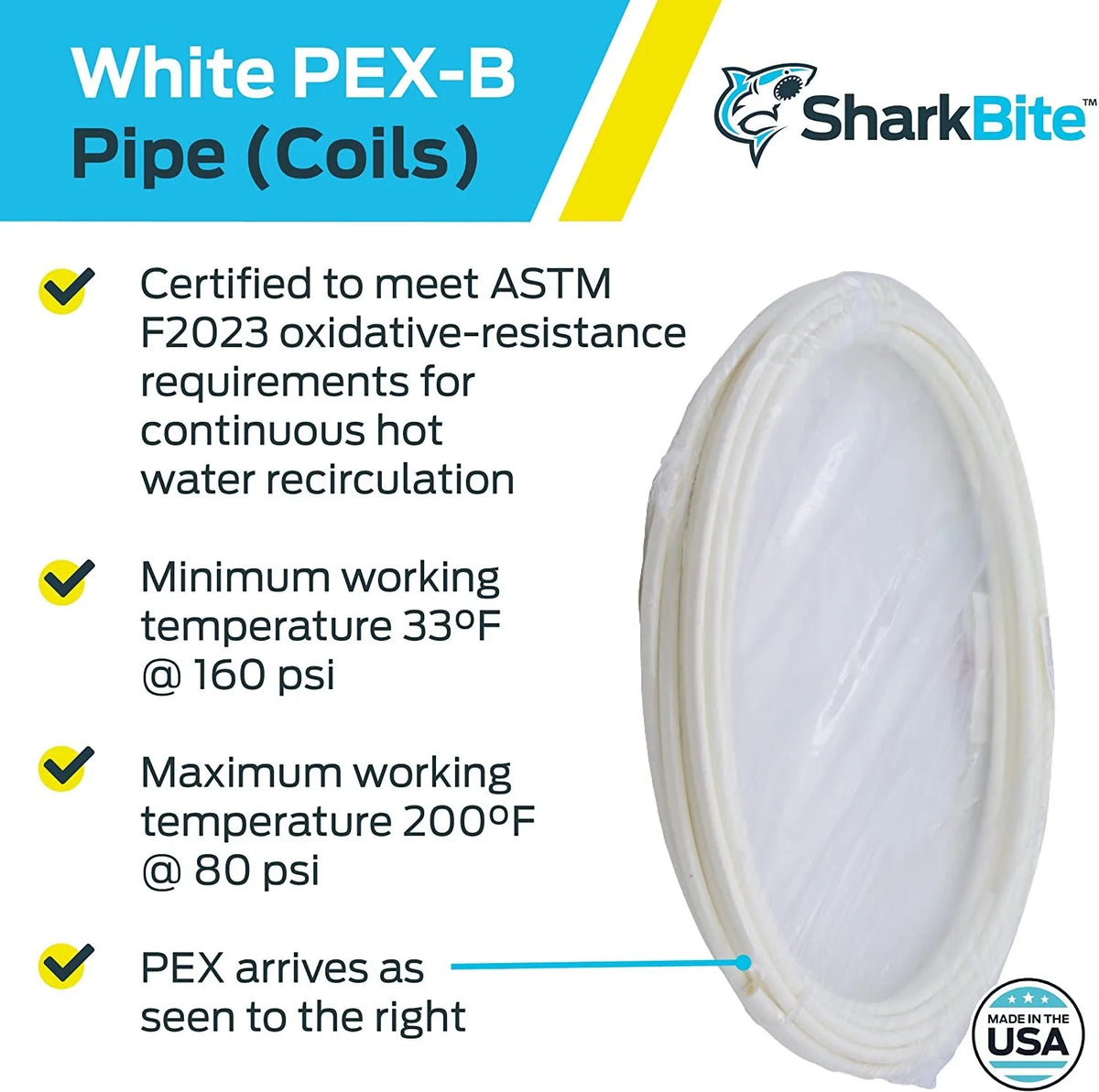 50 Feet Coil White PEX Pipe Tubing I3856