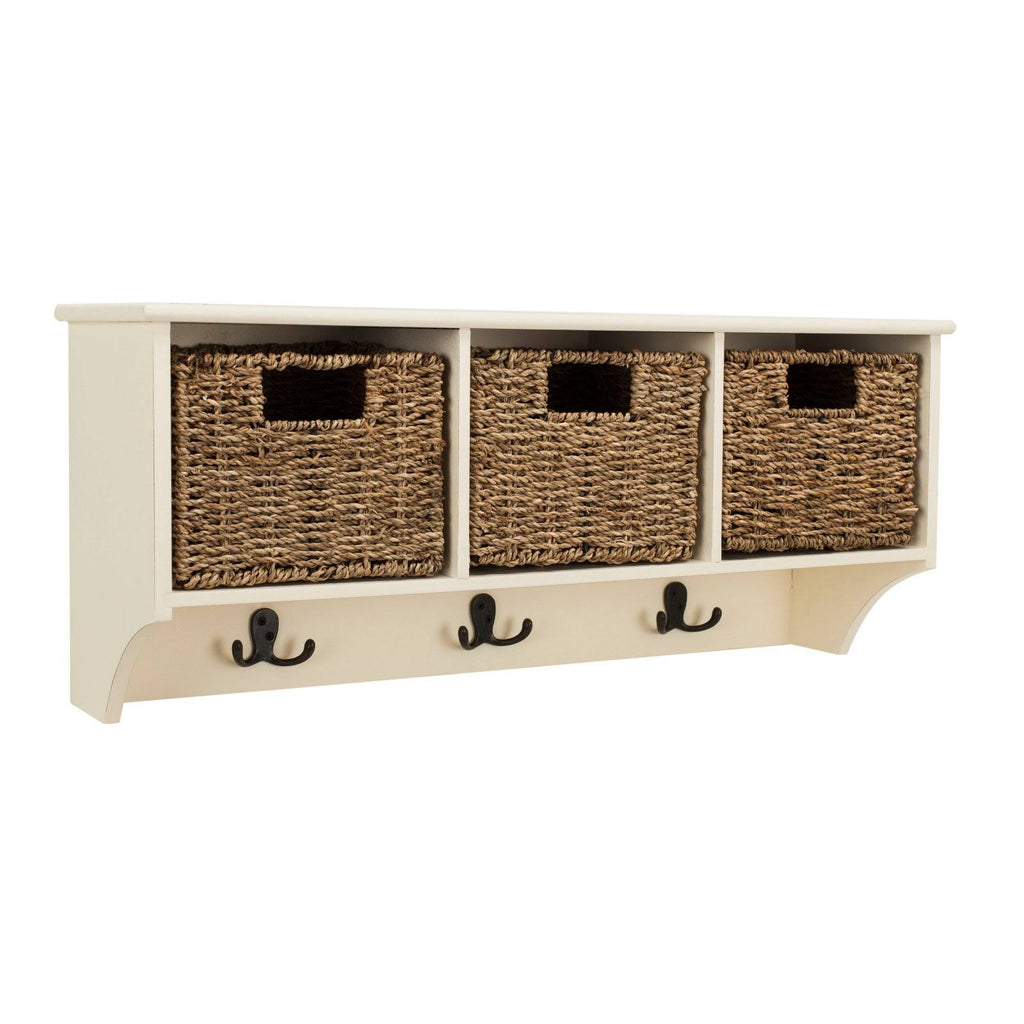 White Hanging 3 Basket Wall Rack G494
