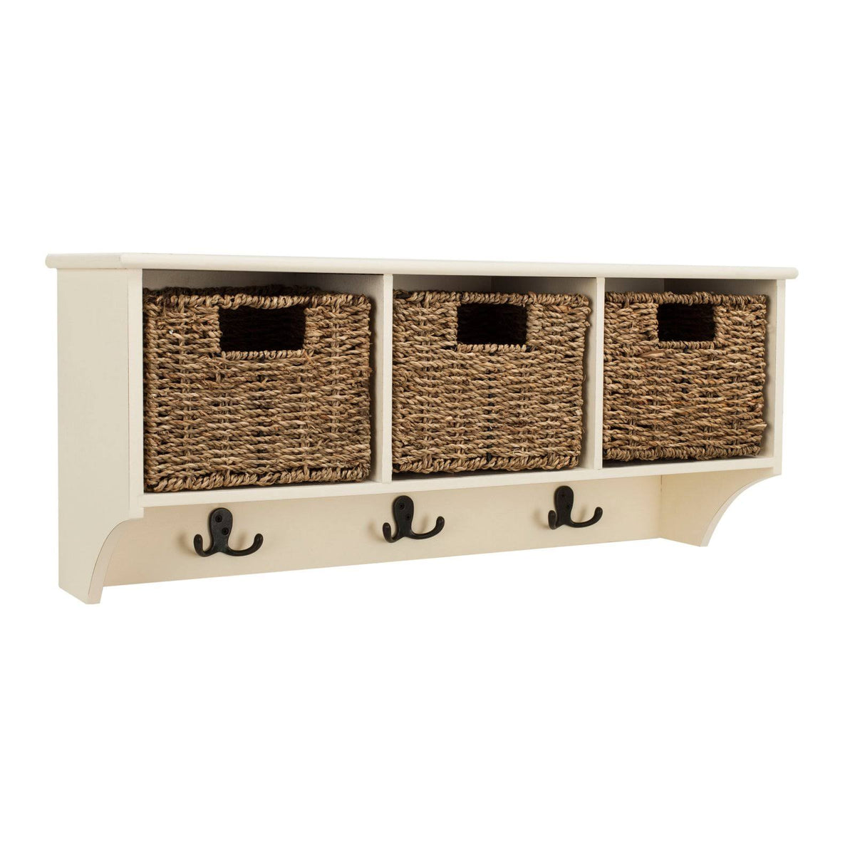 White Hanging 3 Basket Wall Rack G494