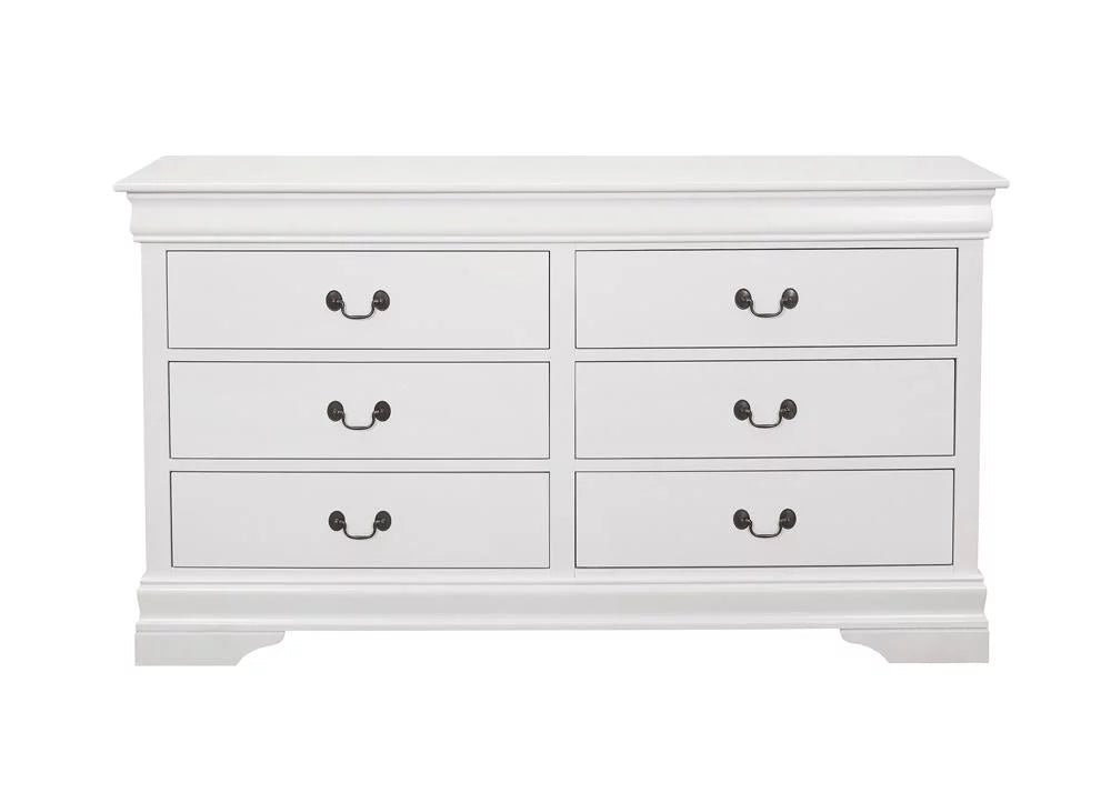 White 6-Drawer Wood Dresser S53476