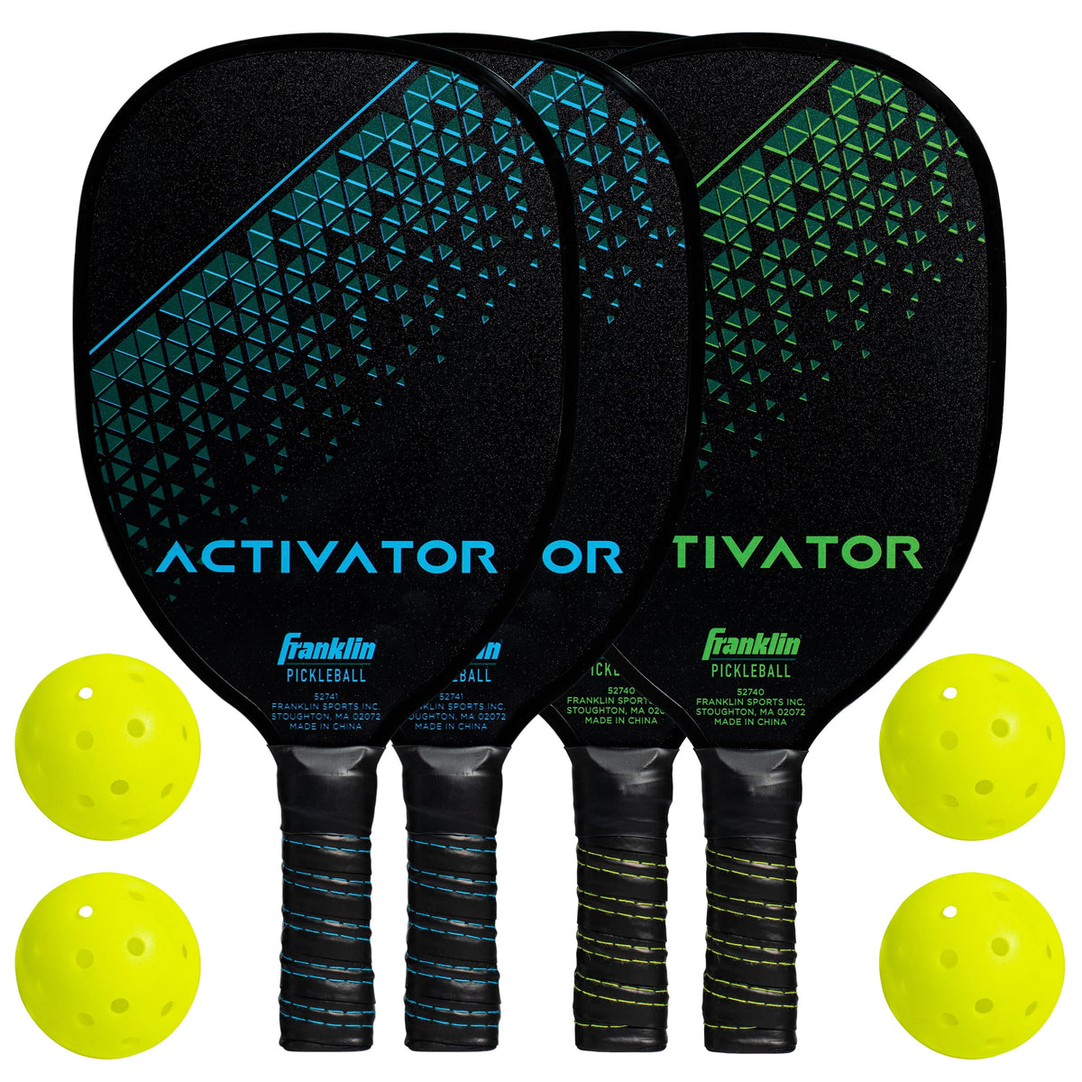 Wooden Pickleball Paddle 4 Player Paddle and Ball Set F798056