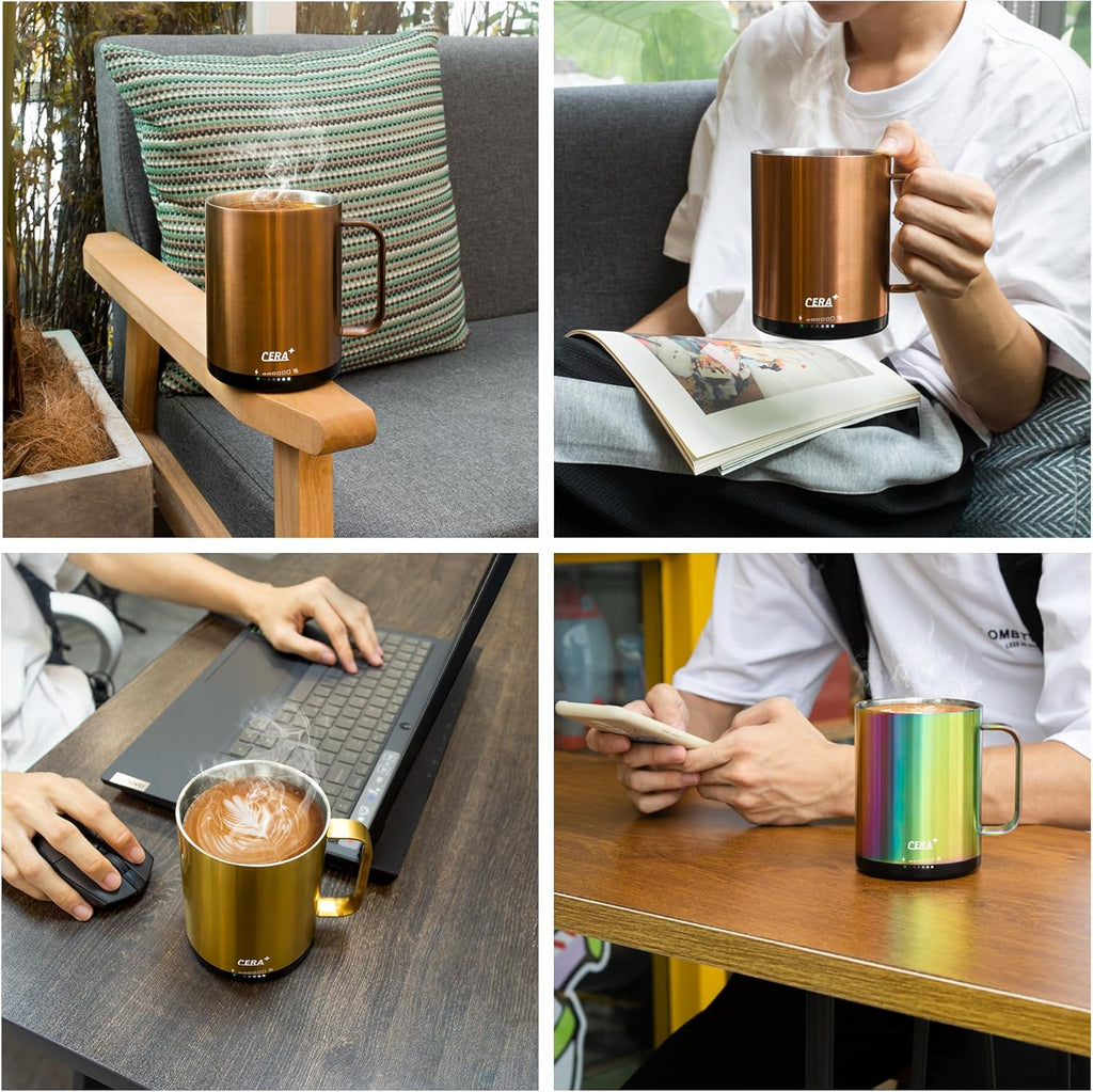 Temperature Controlled Smart Mug 2, Self-Heating Coffee Mug with Lid, 14 oz G866