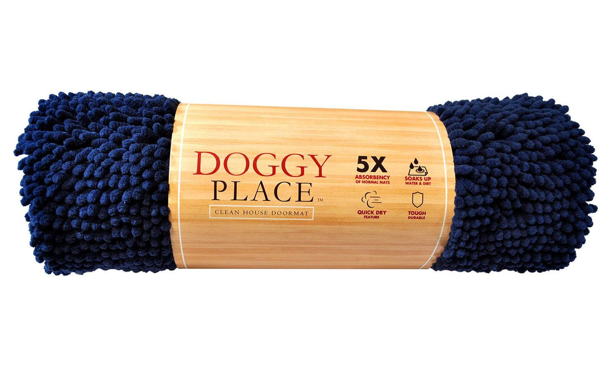 Ultra Absorbent Microfiber Dog Door Mat Washable Navy Blue Runner T925573