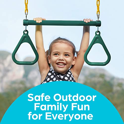 18" Trapeze Swing Bar & 48" Heavy Duty Chain with Locking Carabiners Outdoor Play Equipment (Blue) C654209
