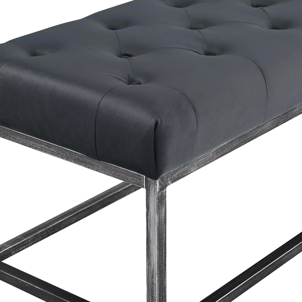Tufted Bench with Iron Legs P9658