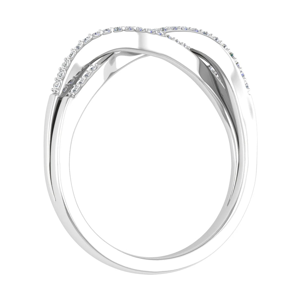 10K White Gold Diamond Twisted Wedding Band Ring E9622