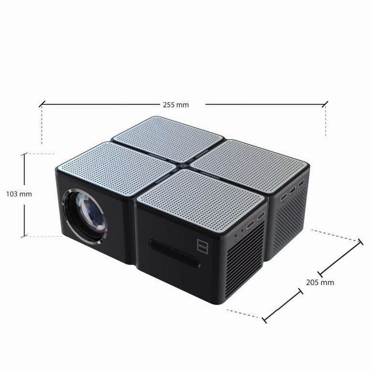 1080P 5 LCD Panel 450 ANSI Lumens Black Home Theater Projector B3557