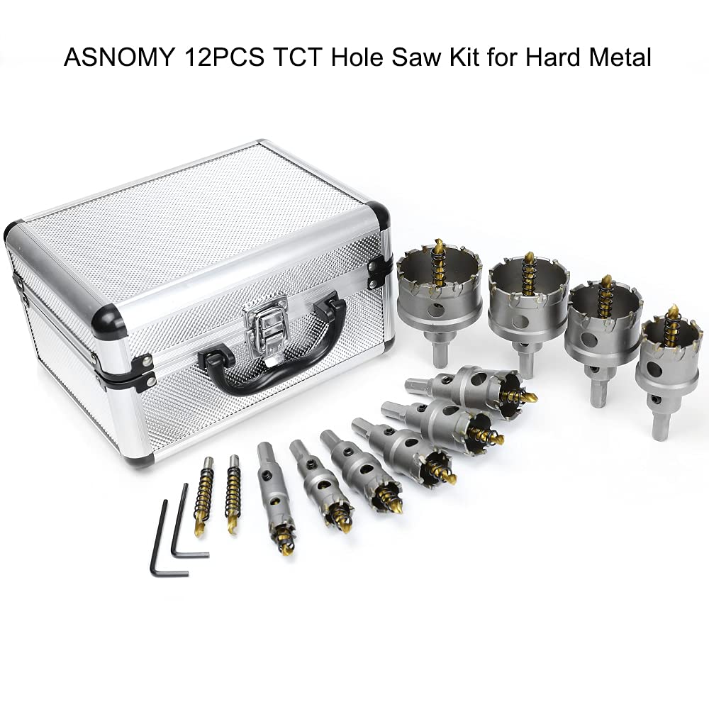 12 Pc TCT Hole Saw Kit with Pilot Drill Bit X5148