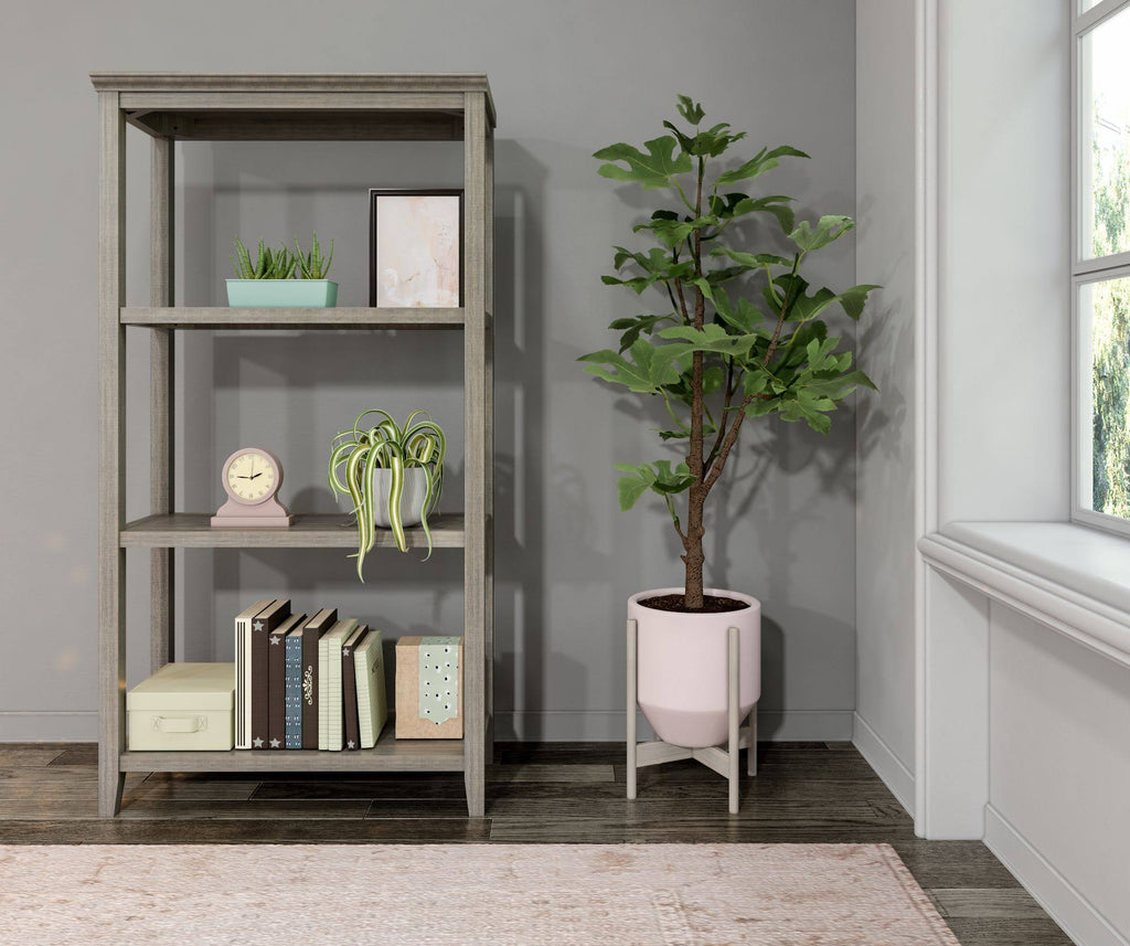 Washed Gray Solid 3-Tier Tall Vertical Bookcase K44664
