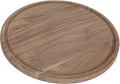 Walnut Wood Cutting Board with Juice Groove, 12" round B64938
