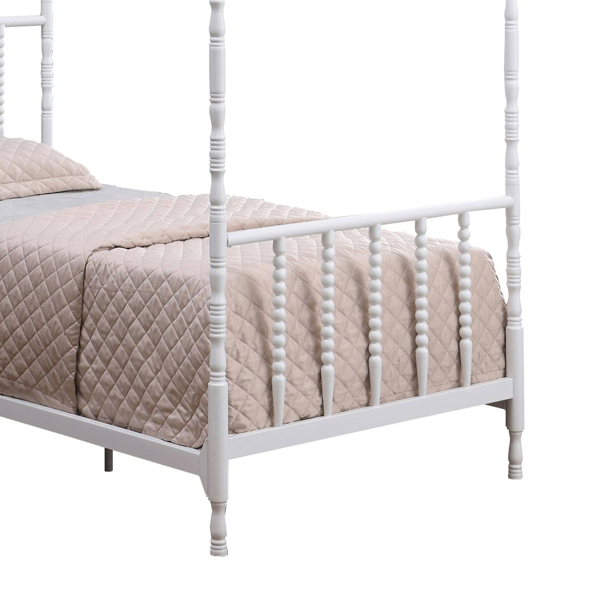 White Twin Canopy Bed K498