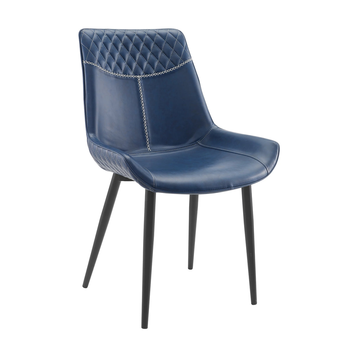 Set of 2 Blue Faux Leather Dining Chairs H545
