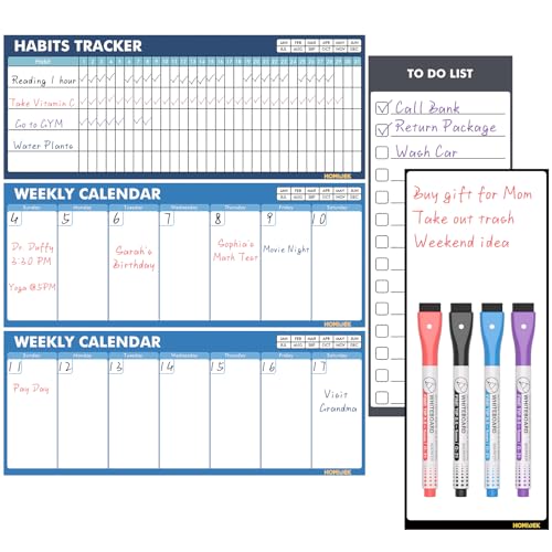 Magnetic Dry Erase Whiteboard Sheets for Refrigerator, 5 Sheets, 4x10" F822394