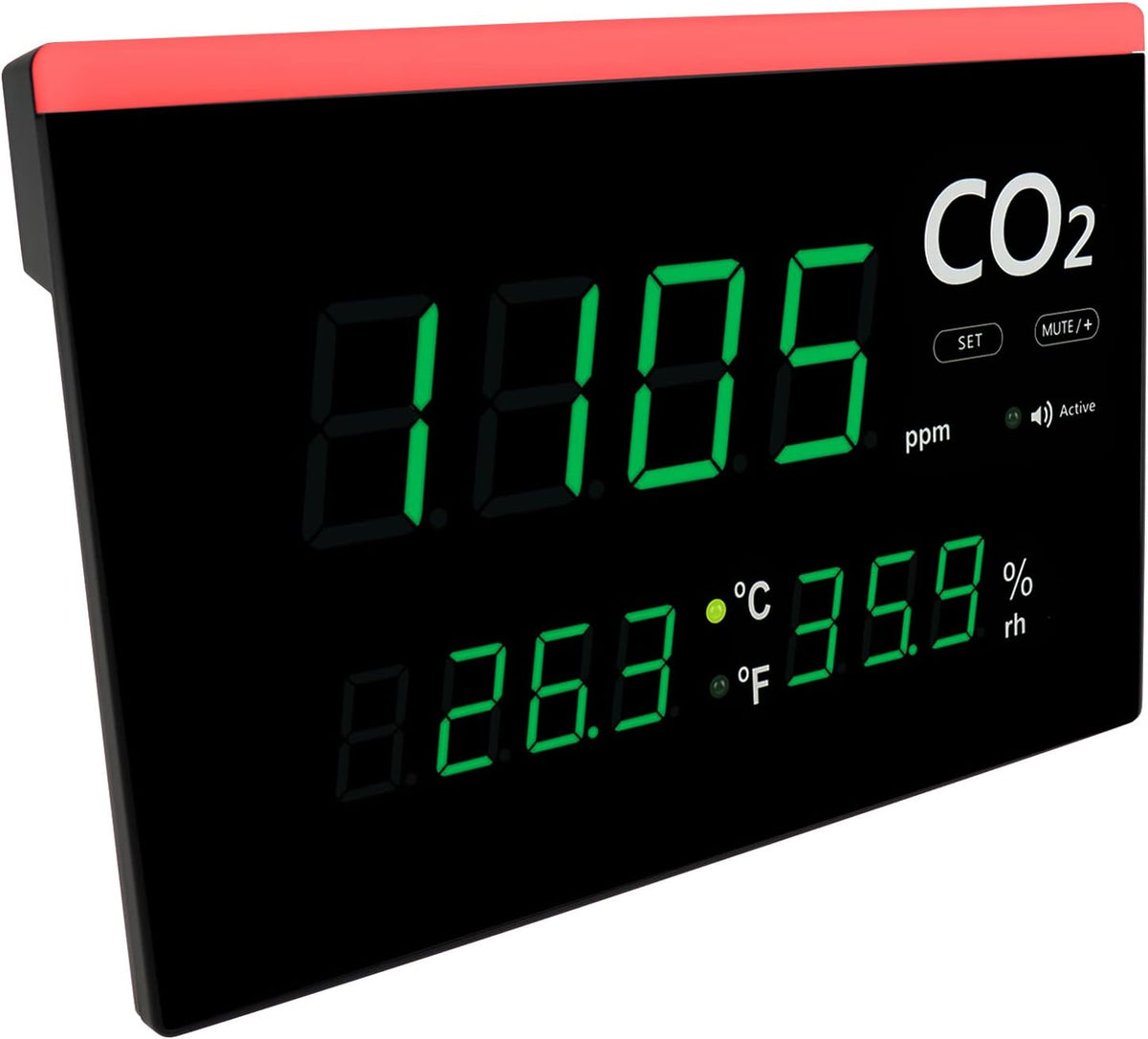 CO2 Detector Temperature Humidity 9999ppm NDIR Air Quality Monitor H8229