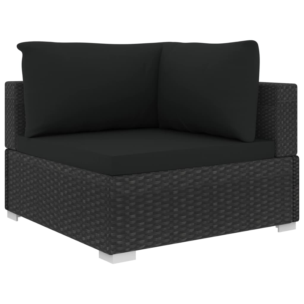 13 Piece Poly Rattan Outdoor Sectional Sofa Set with Coffee Table Ottoman and Armchair J749645