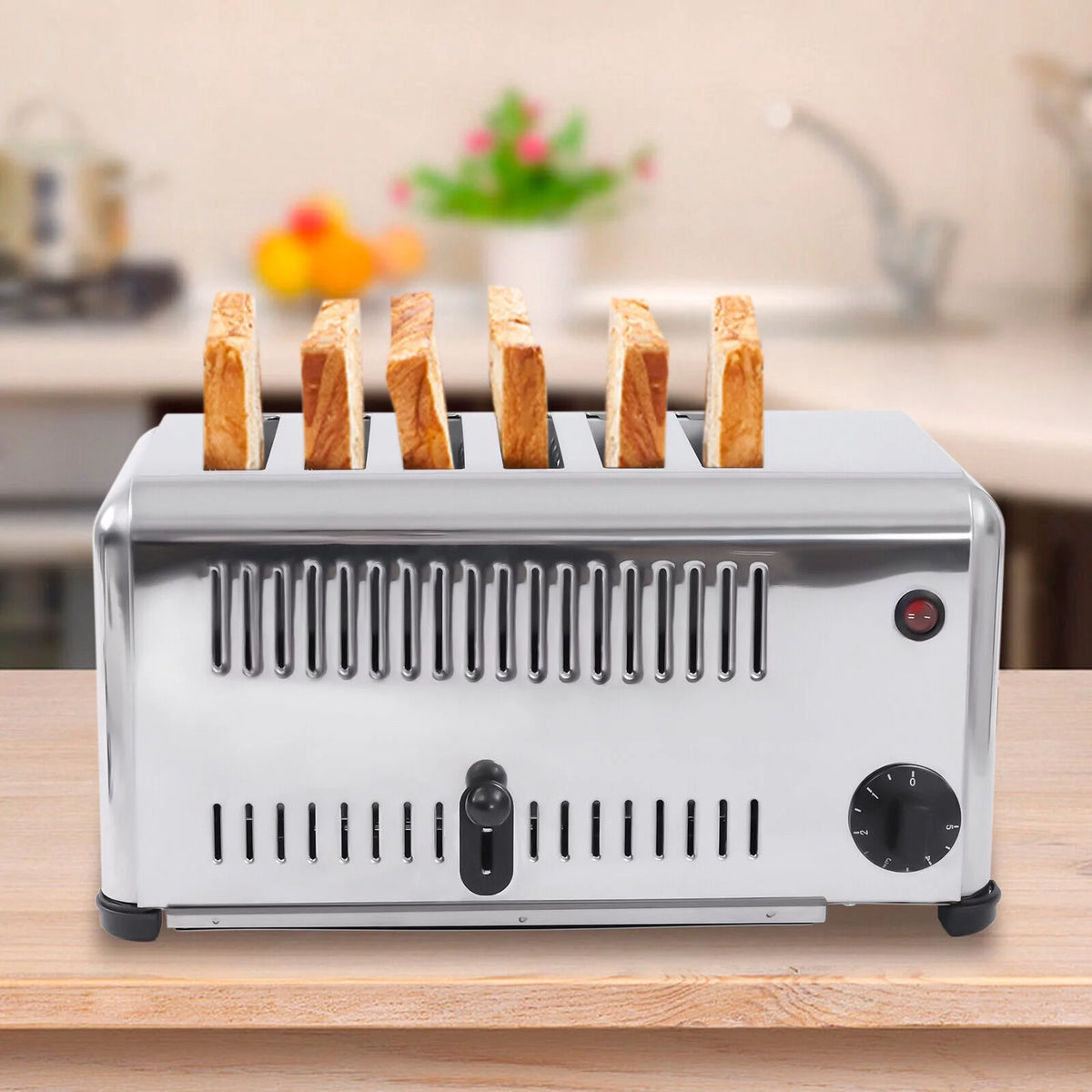 6 Slices Commercial Pop-Up Electric Stainless Steel Toaster M78739