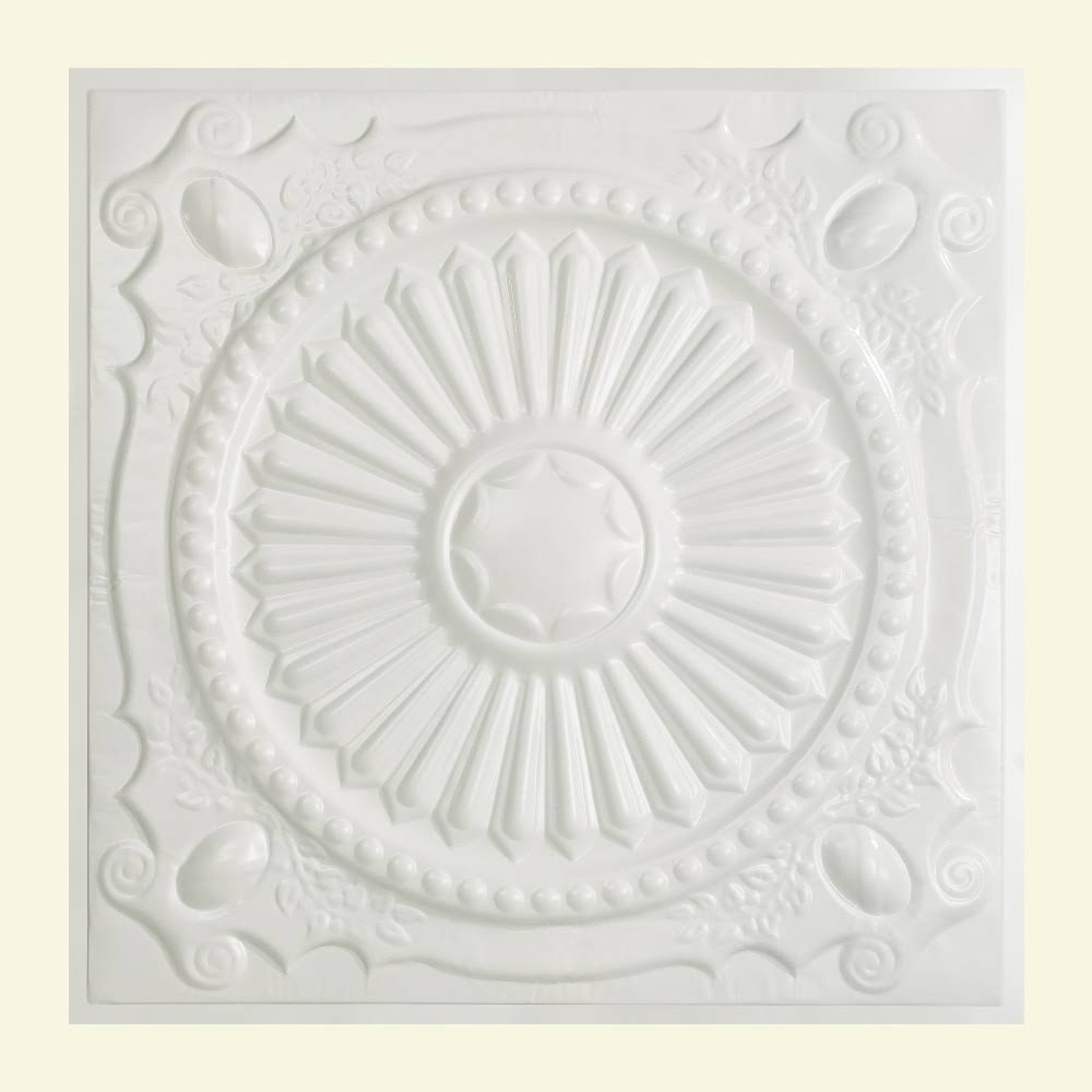 Matte White 2-Foot x 2-Foot Lay-In Ceiling Tile (Carton of 5) Z9839