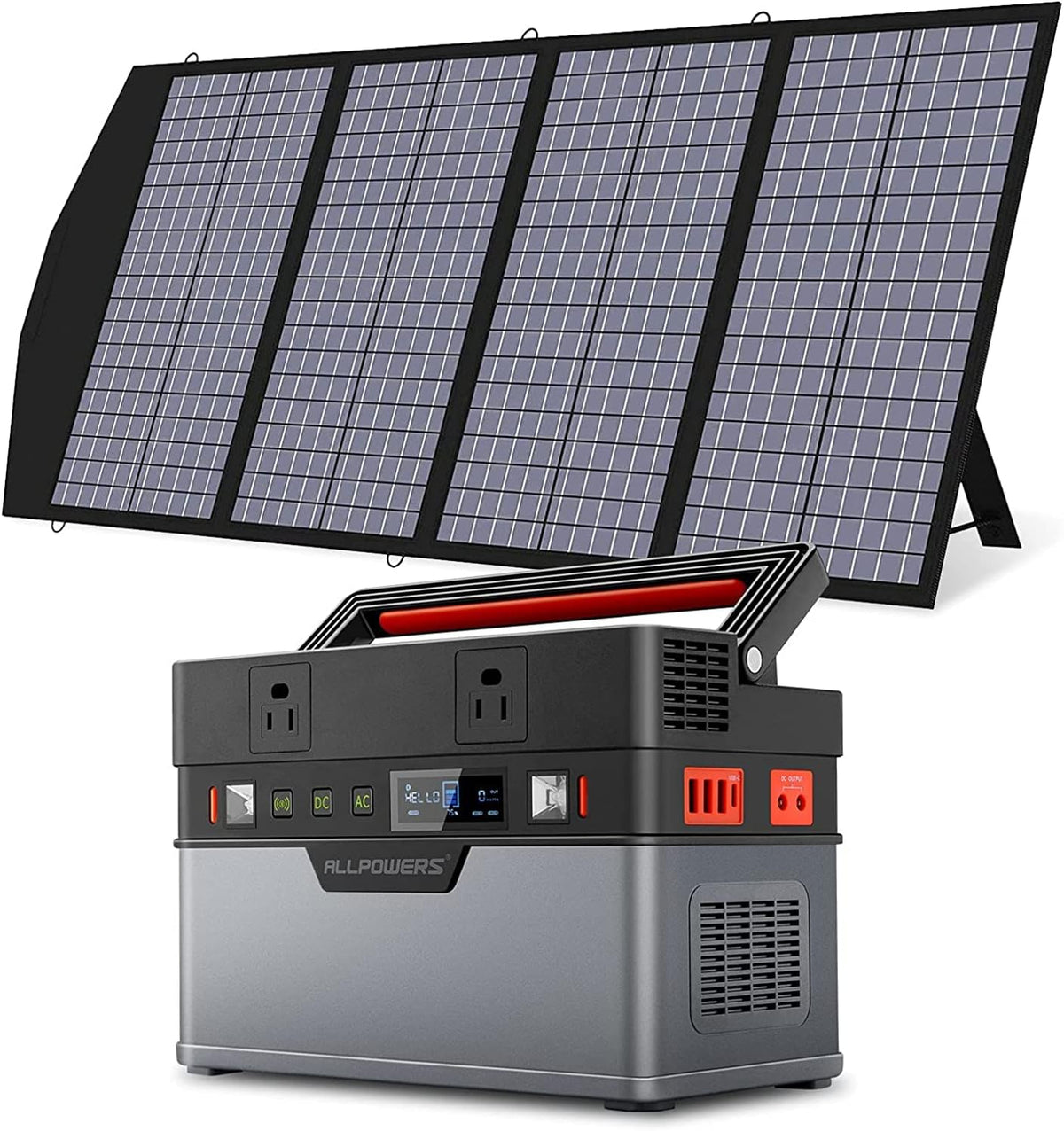500W 606Wh Solar Generator with 140W Solar Panel T7590