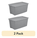 50 Gallon 2 Pack Extra Large Plastic Storage Tote with Lids S705887