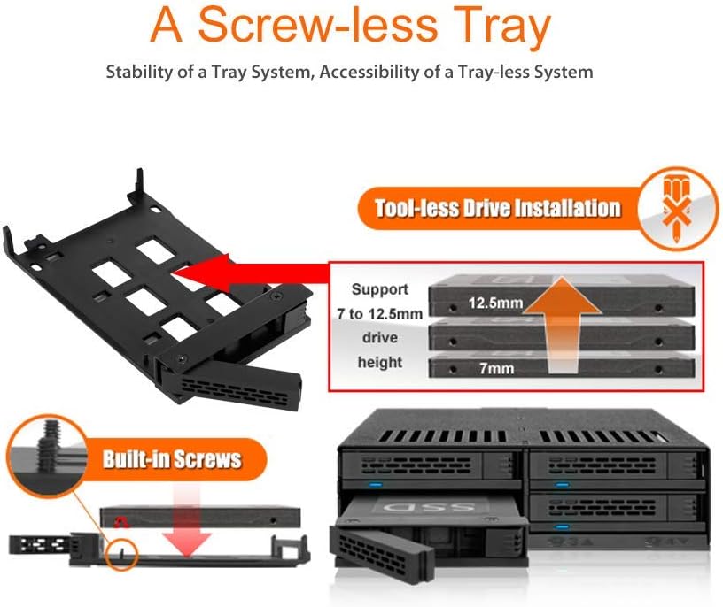6 x 2.5" SATA HDD / SSD Hot Swap Cage for External 5.25" Bay Y52091