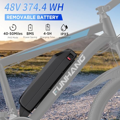 26'' 1000W Peak Electric Mountain Bike with 48V 374.4WH Removable Battery, 21-Speed P519038