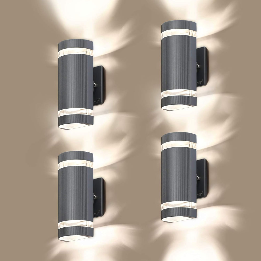 4 Pack Semi Cylinder Up and Down Lights Aluminum Waterproof Outdoor Wall Lamps Z7529