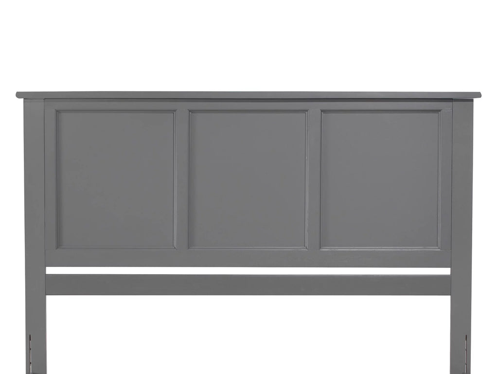 King Solid Wood Platform Bed with Footboard & 2 Storage Drawers in Grey D265