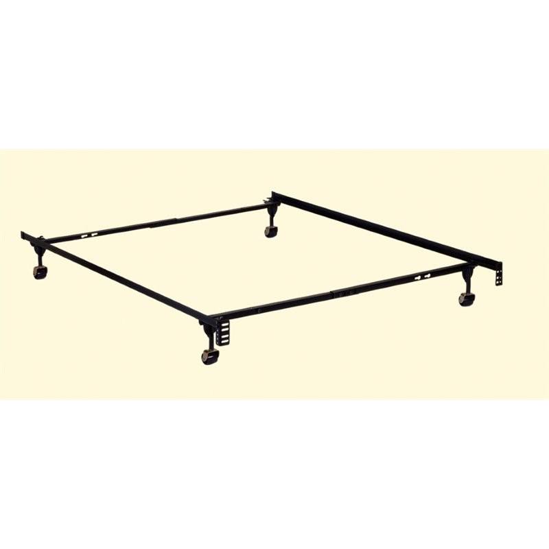 Adjustable Metal Twin/Full Bed Frame in Black O5054