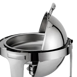 2 Packs Stainless Steel 6Qt Round Chafing Dish Buffet Warmer Set with Pans and Fuel Holders C2264