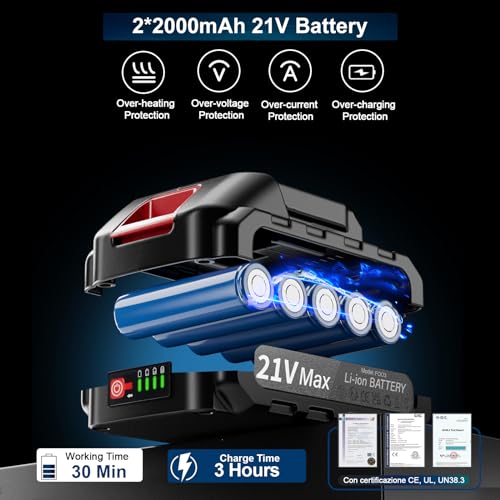 6 Inch Cordless Electric Chainsaw with 2 pcs 2AH Batteries & 3 Replace Chains H44058