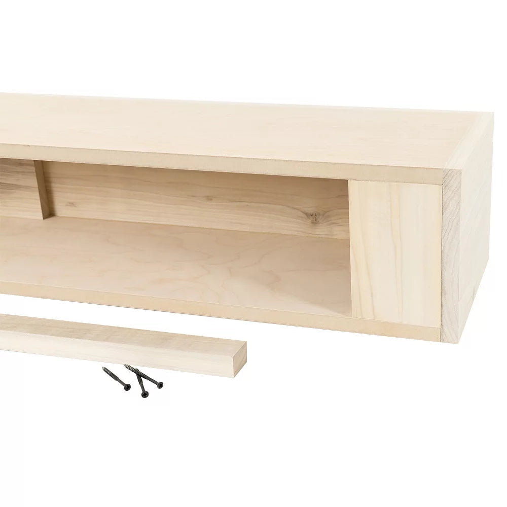 48 inch Floating Wood Fireplace Mantel Shelf V158135