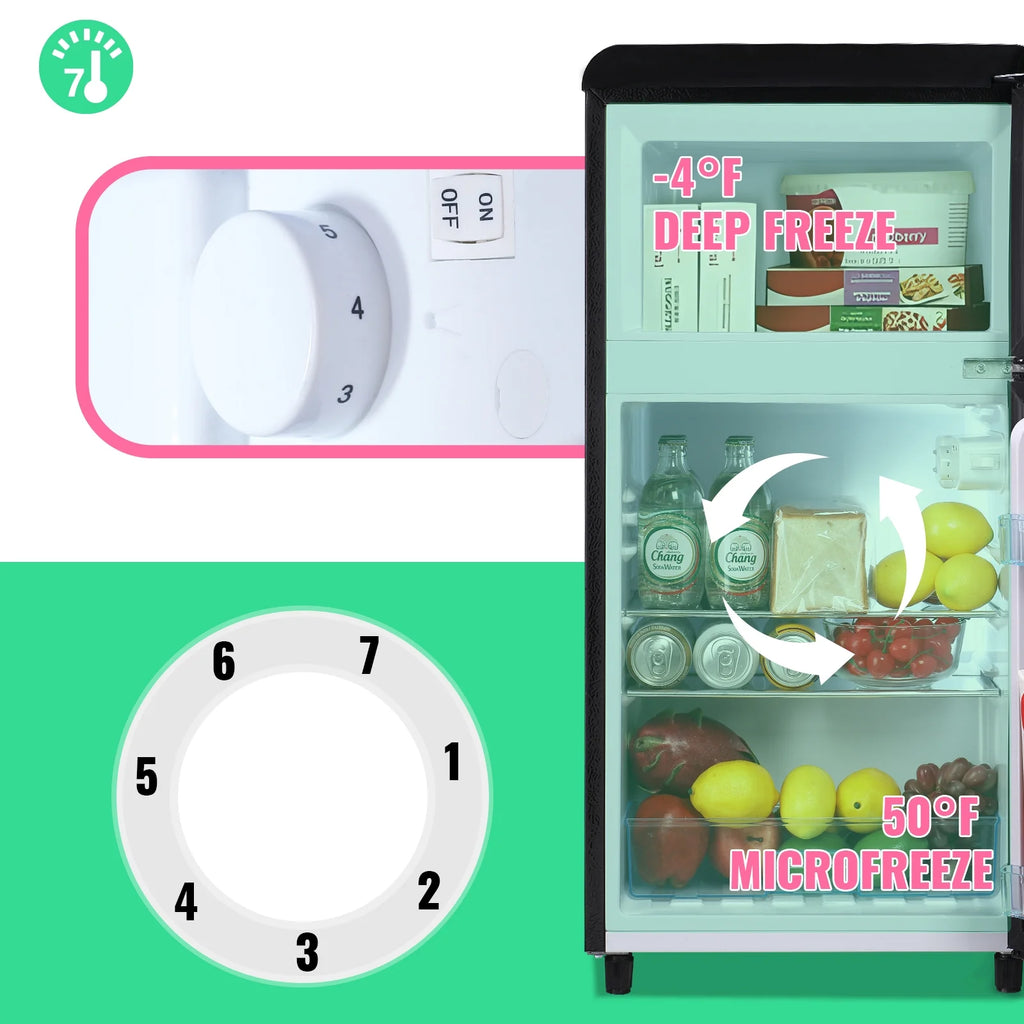 3.5 Cu. ft Double Door Mini Fridge T507