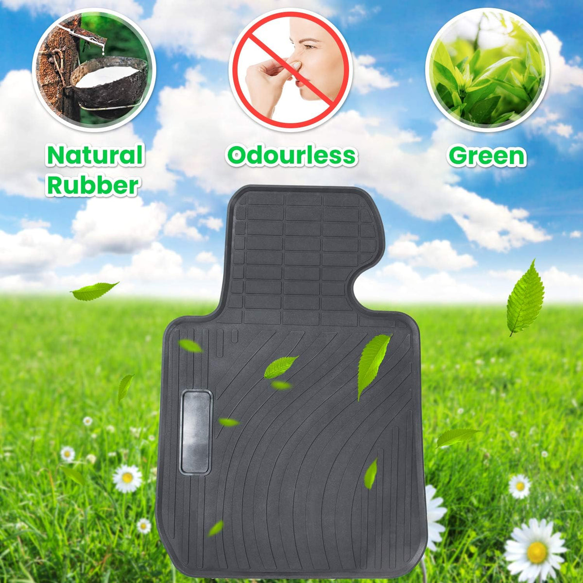 Heavy Duty Rubber Car Liner Black 4PCS G2200