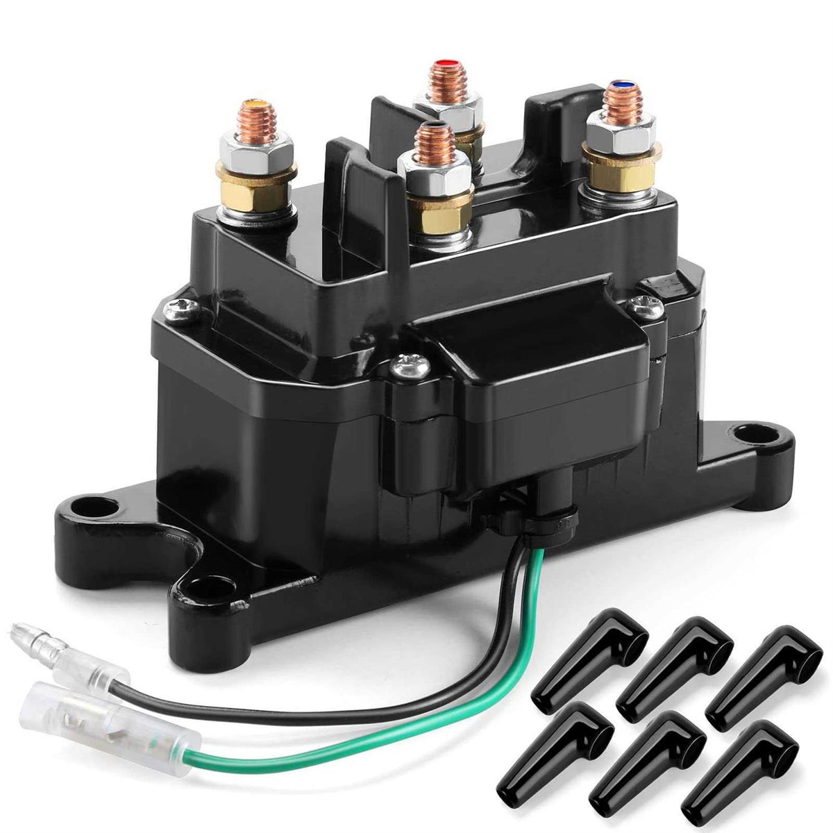 12v 250a Winch Solenoid Relay Contactor with 6 Protecting Caps N909665