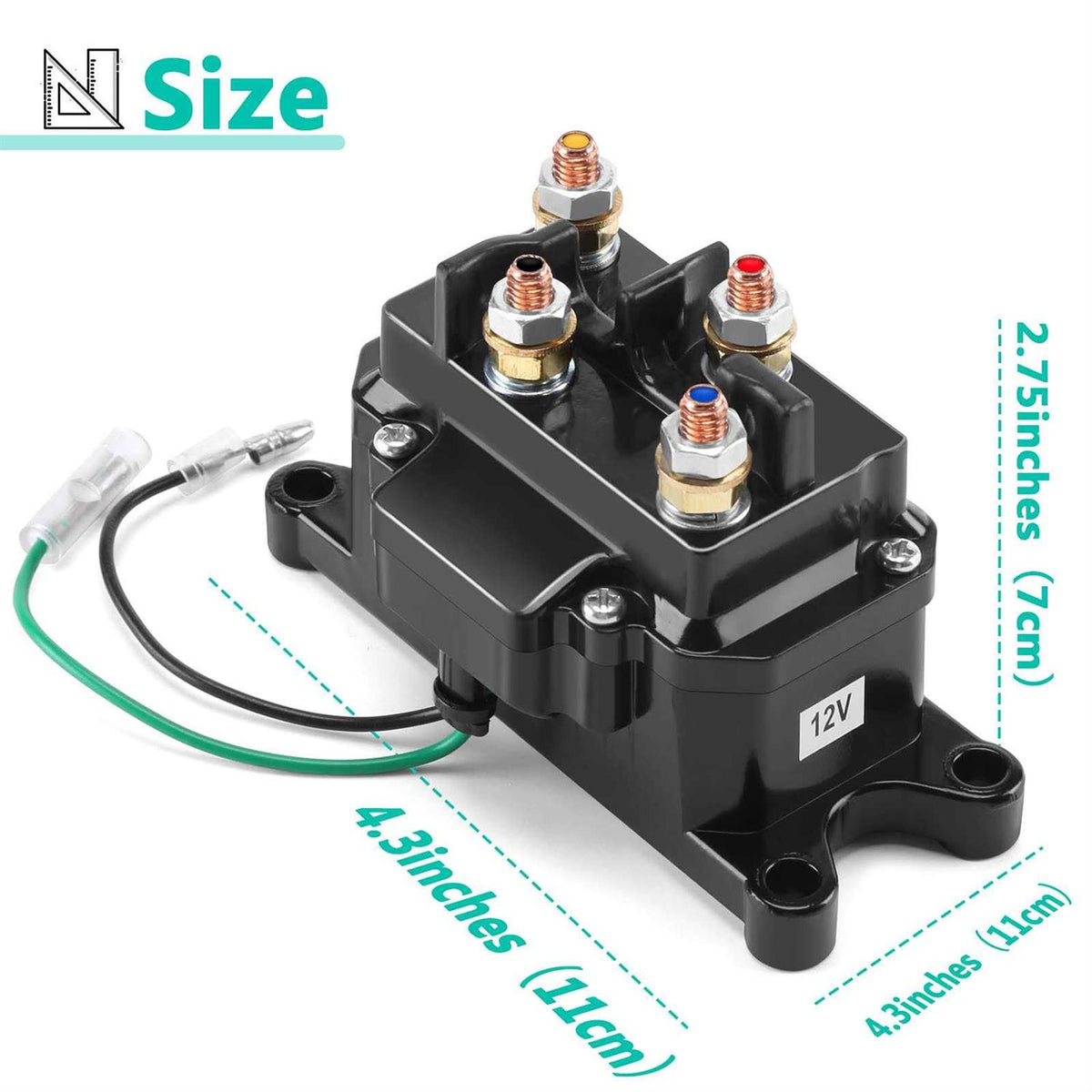12v 250a Winch Solenoid Relay Contactor with 6 Protecting Caps N909665