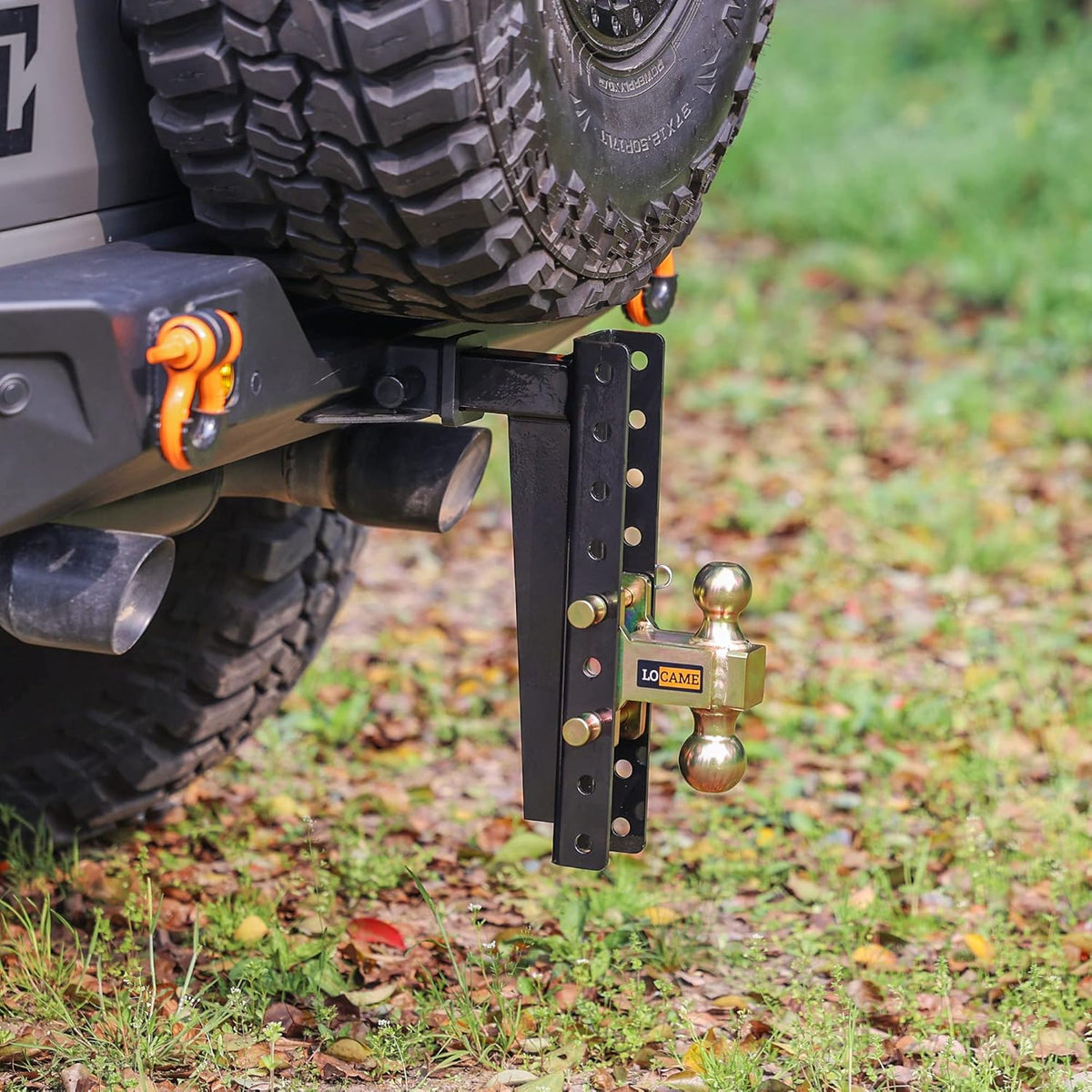 Adjustable Trailer Hitch, 2-Inch Receiver, 15-Inch Drop/Rise, 21,000 LBS GTW, Double Pins, Solid Ball Mount W816548
