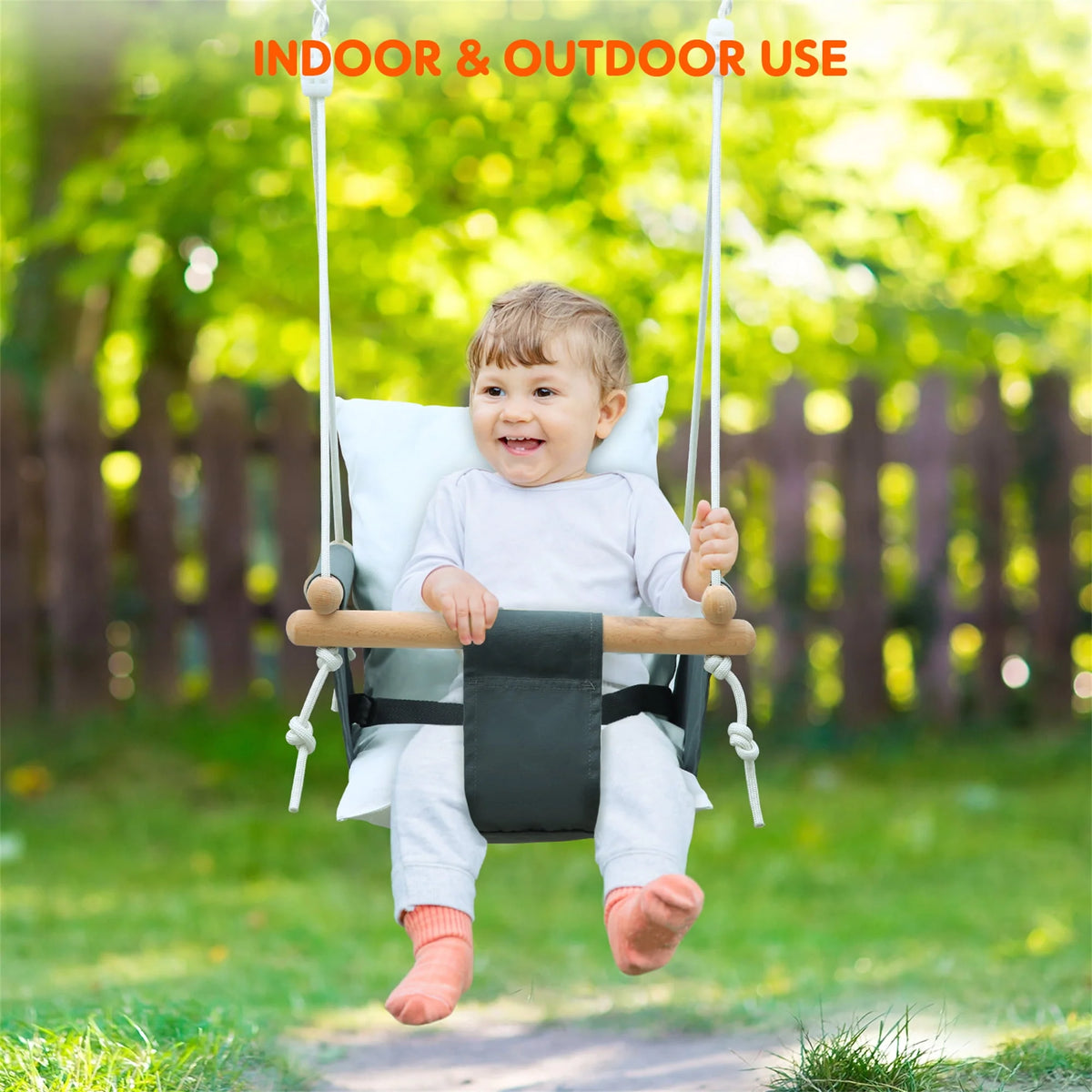 2 in 1 Toddler Metal Swing Set and Baby Jumper with Stand A69685