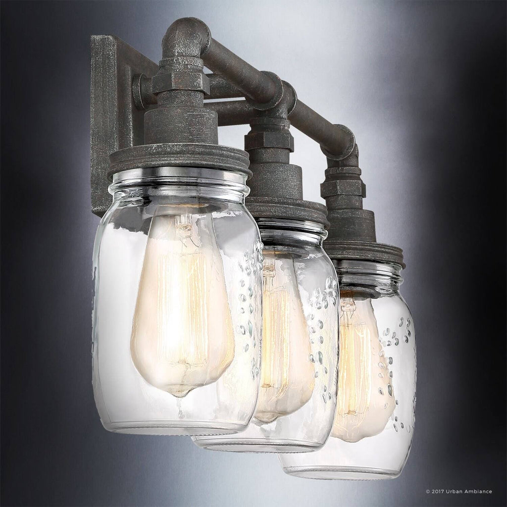 Industrial Bathroom Light, Medium Size, Antique Black K255