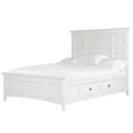 Soft White Queen Panel Bed with Storage E64432