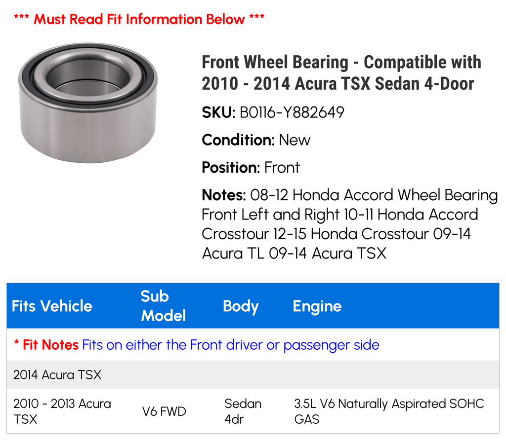 Front Wheel Bearing Q5588