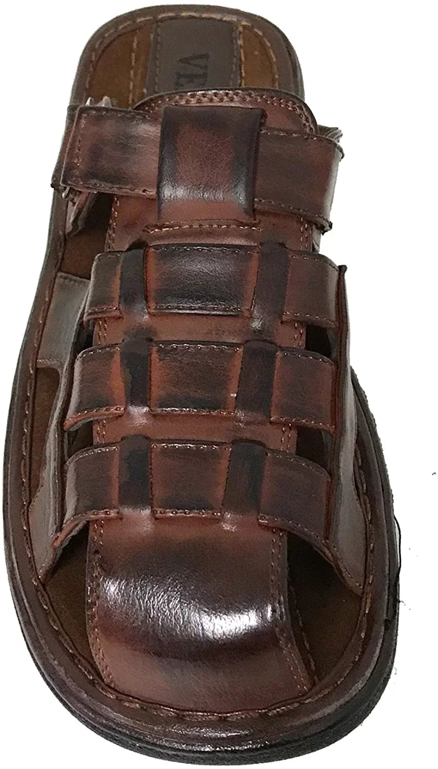 Men's Closed Toe Hook and Loop Sandals A8216