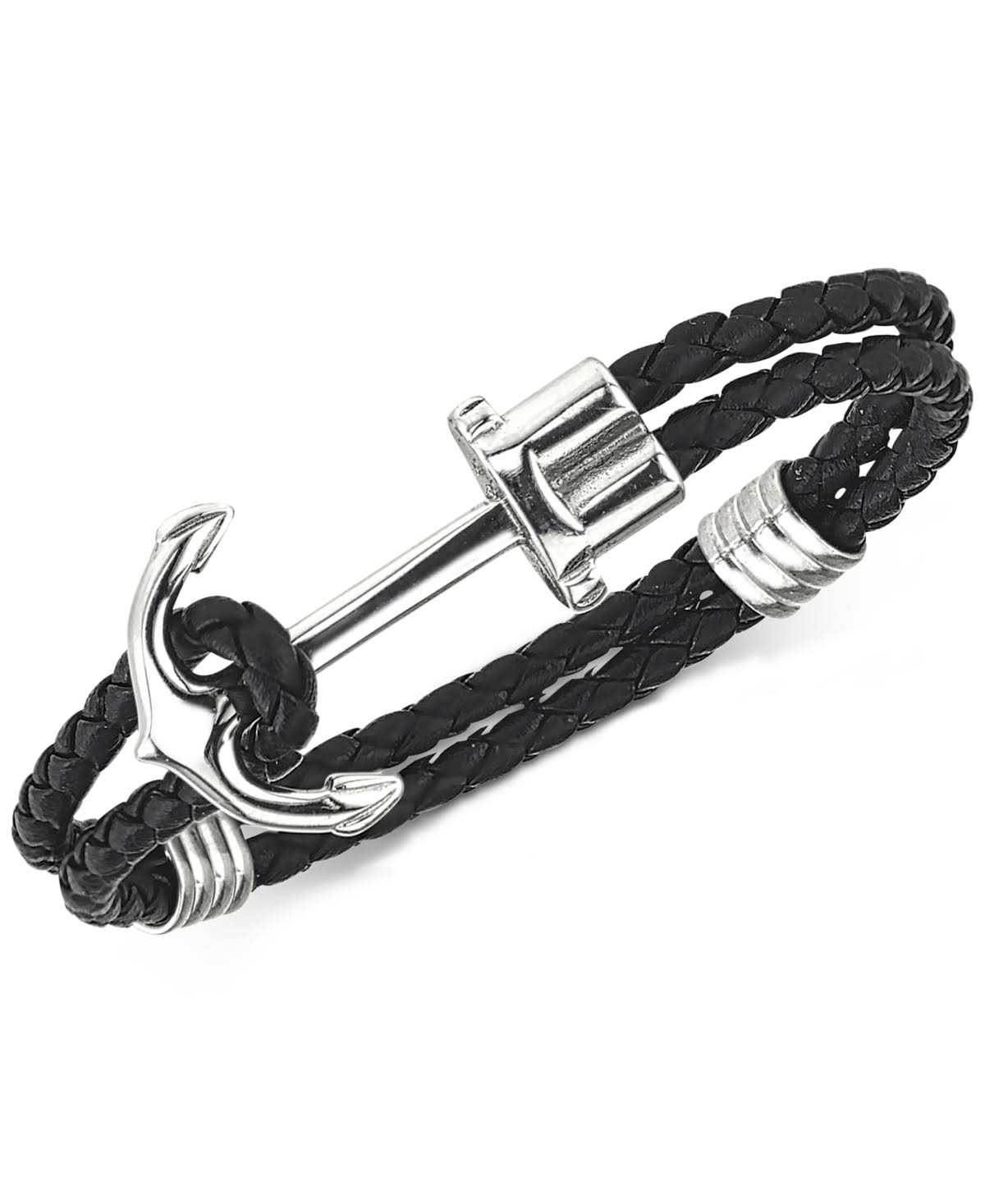 Black Silver Mens Bracelet P472