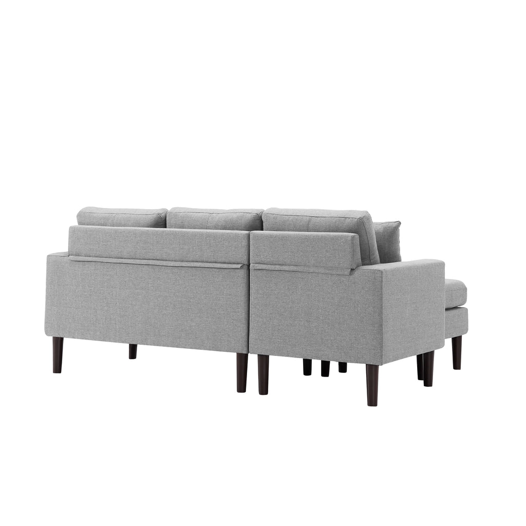 Light Grey L Shape Sectional Sofa with 2 Pillows D15719